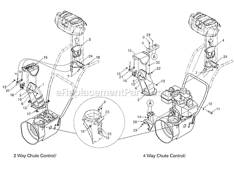 Page A Diagram and Parts List for 31AE6GLF801 2005-2 Yard Man Snow Blower
